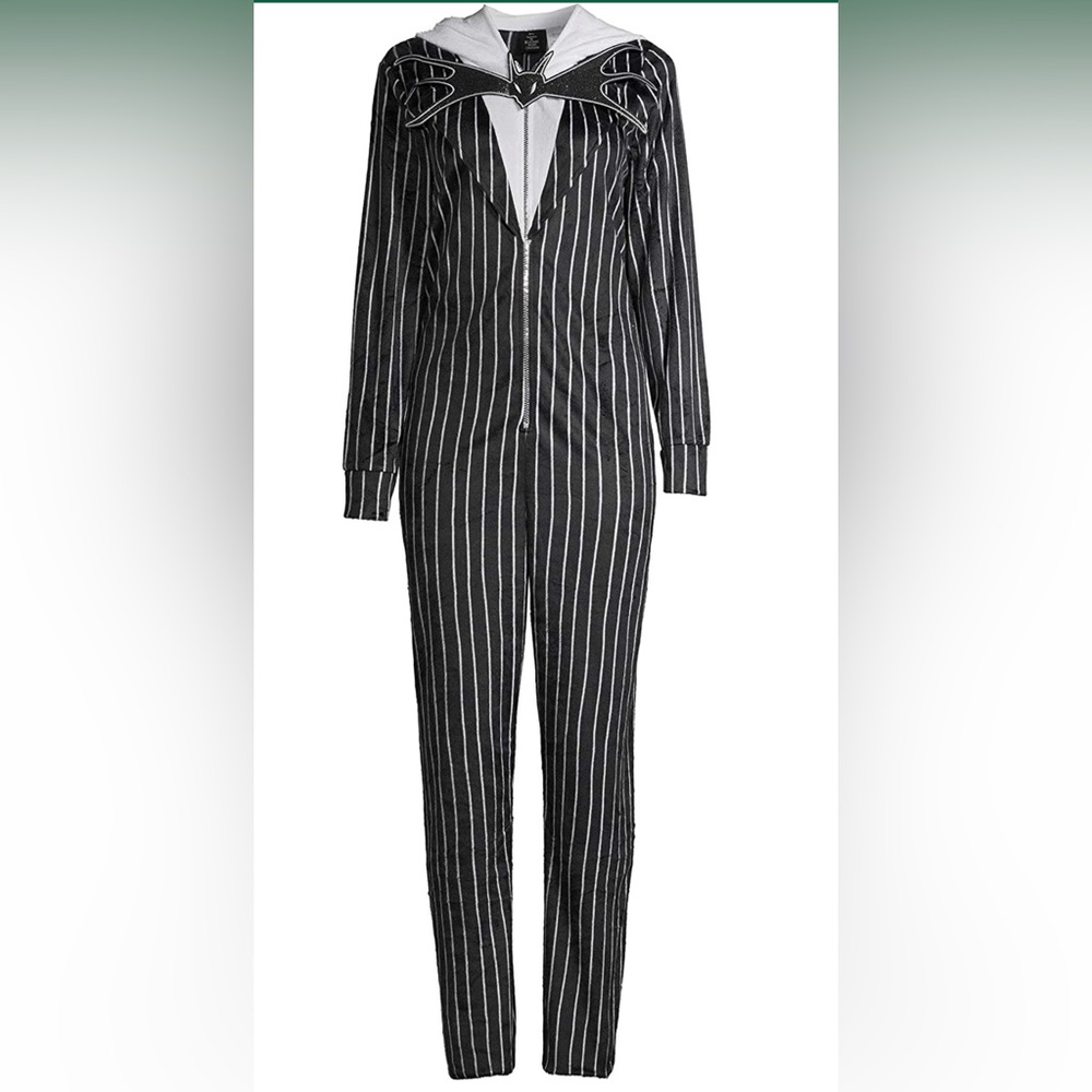 Women's Jack Skellington Onesie Adult Nightmare Before Christmas.